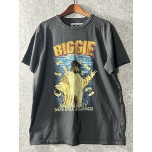 Biggie Smalls Rapper Tee Mens Mo Money Mo Problems T-Shirt Faded Black Size XL